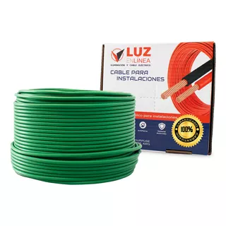 Cable Eléctrico Calibre 12 Caja Con 100m Thw Verde, Marca Luz En Linea, Modelo Lel-c12-v