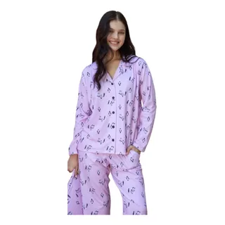 Pijama Invierno Abotonado Mujer Bianca Secreta Penguin 24517