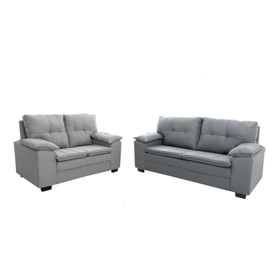 Juego De Living Sillón 3+2 Cuerpos Tapizado Tela Chenille