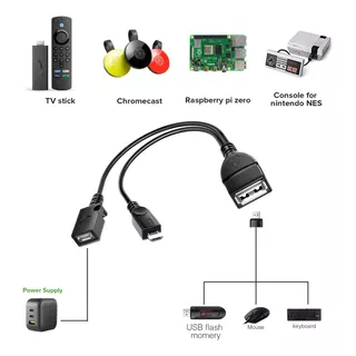 Cable Adaptador Otg Usb Android Tv Fire Stick Roku Chromecas