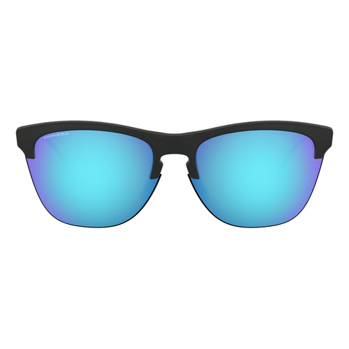 Anteojos de sol Oakley Sol Frogskins Lite Standard con marco de o matter color matte black, lente sapphire de plutonite prizm, varilla transparent de o matter - OO9374