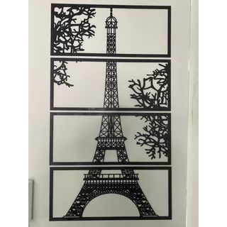 Cuadro Decorativo  En Madera Mdf  Torre Eiffel 130 X 70 Cm