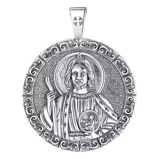 Colgante Medalla San Judas En Plata Fina 950