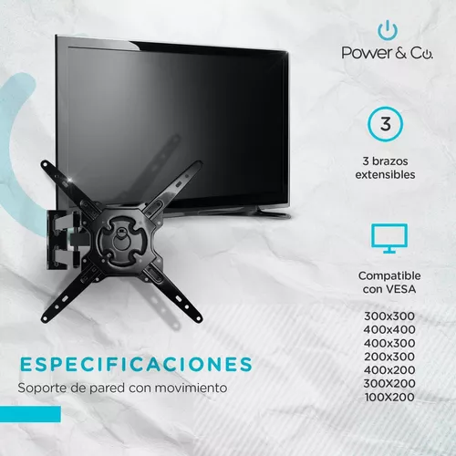 Soporte de pared reclinable para TV de 20 a 60 pulgadas, 40 kg