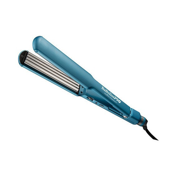 Plancha Babyliss Nano Titanium Waflera Grande 4-tooth Azul Color Negro