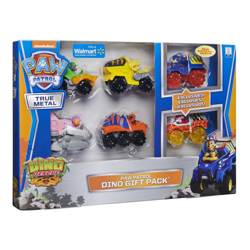 Paw Patrol Dino Gift Pack Set True Metal Nickelodeon Chase