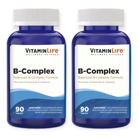 2 Frascos B-complex 90 Tabletas - Vitaminlife