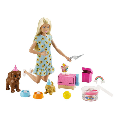 Barbie Fiesta De Perritos Con Acceosrios 29cm Mattel