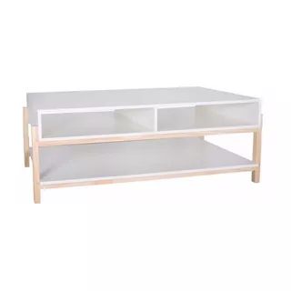 Mesa Central Ratona Para Living Fusion En Blanco 45x126x65cm