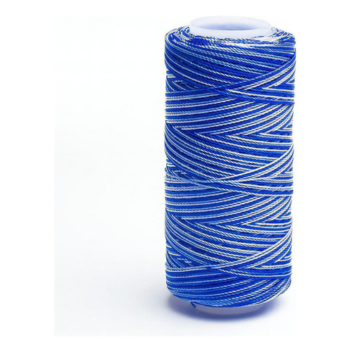 Caja 6 Pzs Hilo Crochet Nylon Sedificado Selanusa Color Azul Rey/blanco