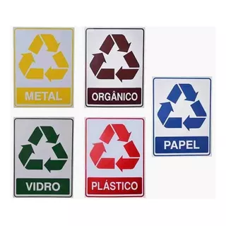 100 - Adesivos Lixo Reciclável Todos Modelos 100 Uni.