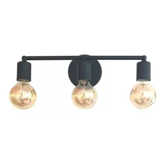 Aplique De Pared Industrial 3 Luces Plafon Hierro Cod 460t