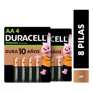 Pack 8 Pilas Recargables Duracell Tamaño Aa  2500 Mah