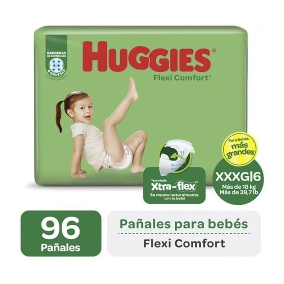 Huggies Flexi Comfort Xxxg X 96 Unidades