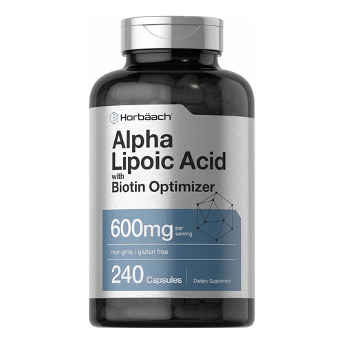 Acido Alfa Lipoico Premium 240 Cápsulas 600mg Eg A85 Sabor Nd