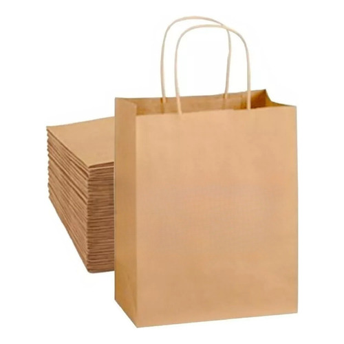 Bolsas De Papel Madera Kraft Con Manija 50x45x15 100 Unidad