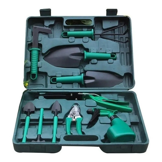 Set Herramientas Kit Jardineria Jardin 10 Pzas Huerta Valija