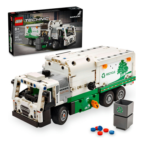 LEGO® Technic™ Camión de Residuos Mack® LR Electric juguete de construcción para niños y niñas entusiastas del reciclaje y con pasión por los vehículos 42167