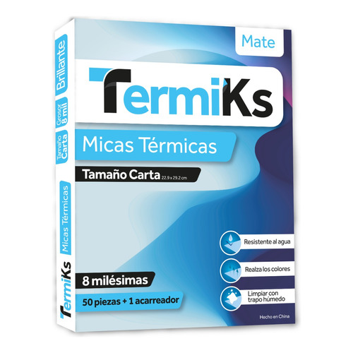 Mica Termica Carta Mate 8ml (50 Pzas + Acarreador) Termiks