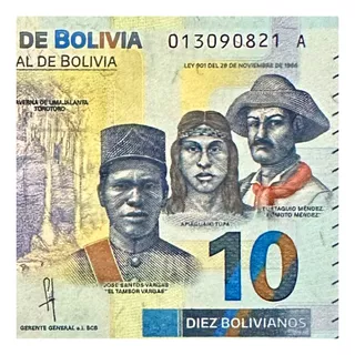 Bolivia 10 Bolivianos Año 2018 - Nuevo Diseño