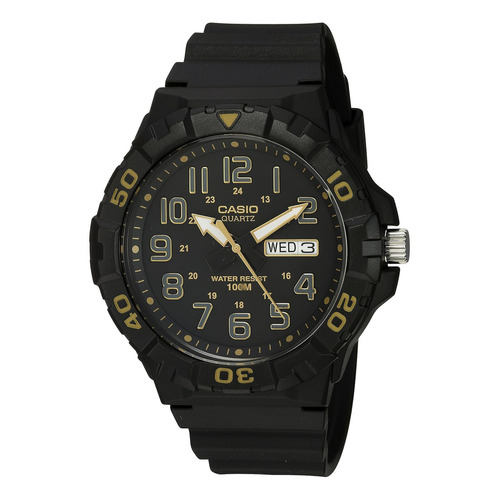 Reloj Casio Mrw-210h-1a2vcf Men's 'diver Style' De Cuarzo Color de la correa Negro Color del bisel Acero inoxidable Color del fondo Negro