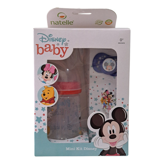 Kit Mamadera Combo Accesorios Disney Baby Chupete Bebe Vaita Color Rojo Mickey