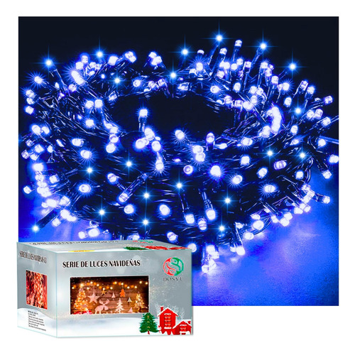Luces Navideñas Serie Navideña 500leds 8m Brilloso Foco V3 Color de las luces Azul
