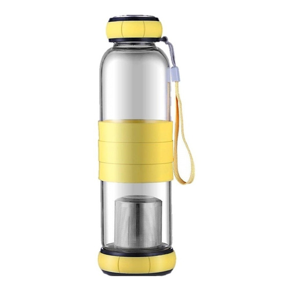 Botella De Vidrio 600 Cc Té Infusión + Funda 