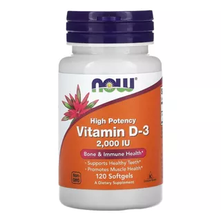 Vitamina D3 2000 Iu 120 Softgels - Now Foods - Importada
