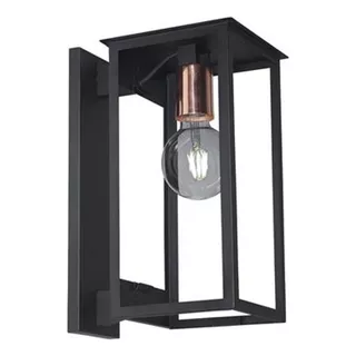 Farol De Hierro Pared Exterior E27 Moderno Apto Led Fachada Color Negro