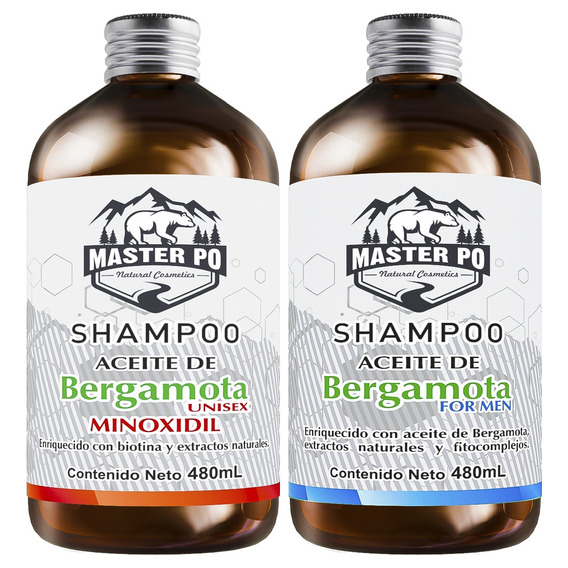 Shampoo Aceite De Bergamota Kit Crecimiento Hombre Master Po