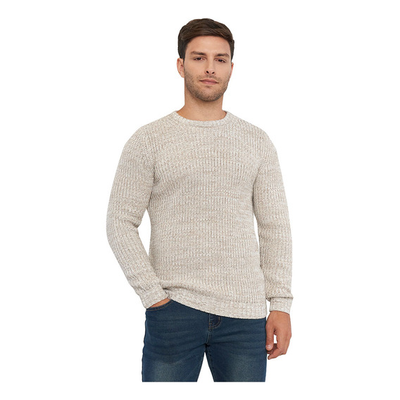 Sweater Hombre Lineal Beige Corona