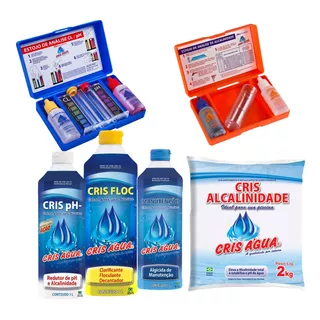 Kit Produtos Para Limpeza E Tratamento De Piscinas Cris Agua