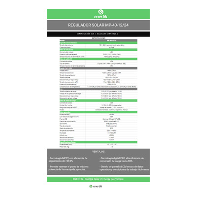 Regulador De Voltaje Panel Solar Mppt 40a 12/24v Cuotas