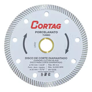 Disco Porcelanato Diamantado Fino 110mm X 20mm 4.3/8 Cortag