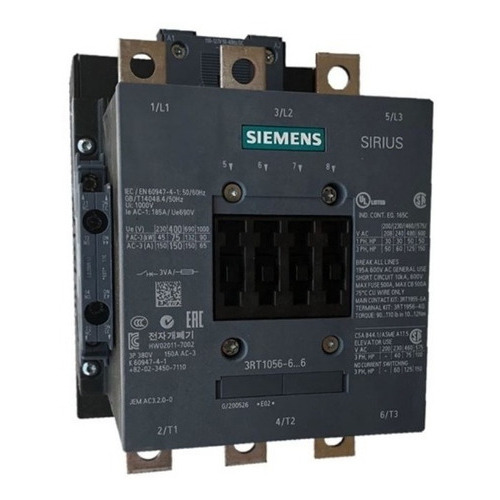 Contactor Siemens Sirius 3rt1056-6ap36 185a 220vca 2na+2nc