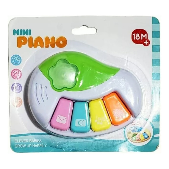 Mini Piano P/bebe C/luz Y Sonido Clever Babies Sebigus 51180 Color Blanco