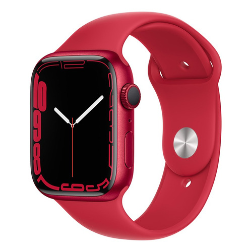 Apple Watch Series 7 (GPS, 45mm) - Caja de aluminio color rojo - Correa deportiva rojo