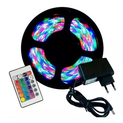 Fita Led Colorida Rgb 5 Metros Com Controle A Prova D Agua Tensão de  operação 12V 110V/220V