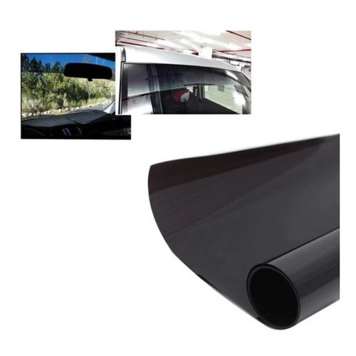 Papel Lamina Film Solar Polarizado Auto Casa Ofic. 20x150cm Color Negro