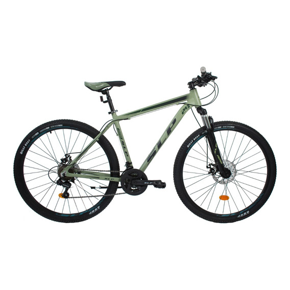 Mountain bike SLP 25 pro  2023 R29 L 21v frenos de disco mecánico cambios Shimano Tourney TZ31 color verde con pie de apoyo  