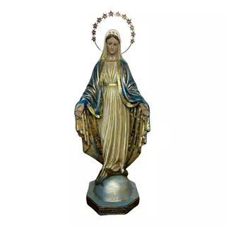 Imagem Nossa Senhora Das Graças Barroca 35cm Resina Auréola