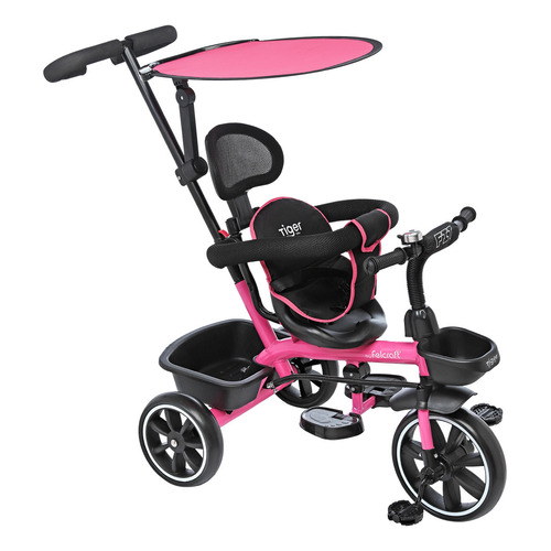 Triciclo Infantil Reforzado Manija Direccional Felcraft Little Tiger Fit Rosa