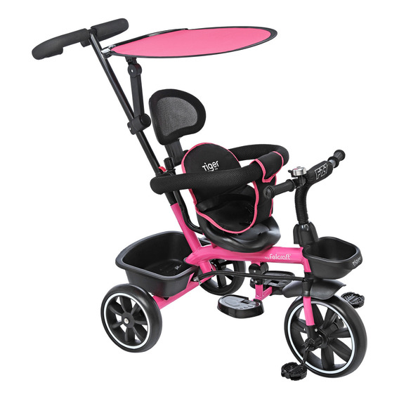 Triciclo Infantil Reforzado Manija Direccional Felcraft Little Tiger Fit Rosa