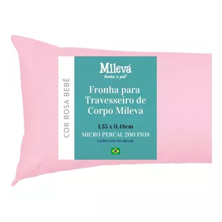Fronha Para Travesseiro De Corpo Xuxão Cores 1,35m X 48cm Cor Rosa Bebe