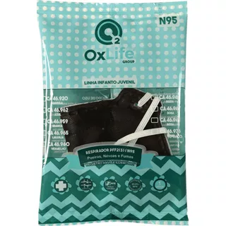 Máscara Infantil Pff2 - N95 - Cores - Kit Com 20 Un. Cor Preto