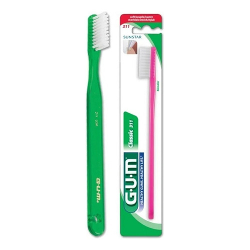 Gum Classic 311 cepillo de dientes suave plano 3 hileras 1 unidad