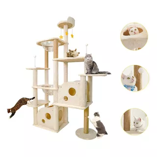 Vario Niveles Torre Árbol Rascador Para Gato Casa Furrytale