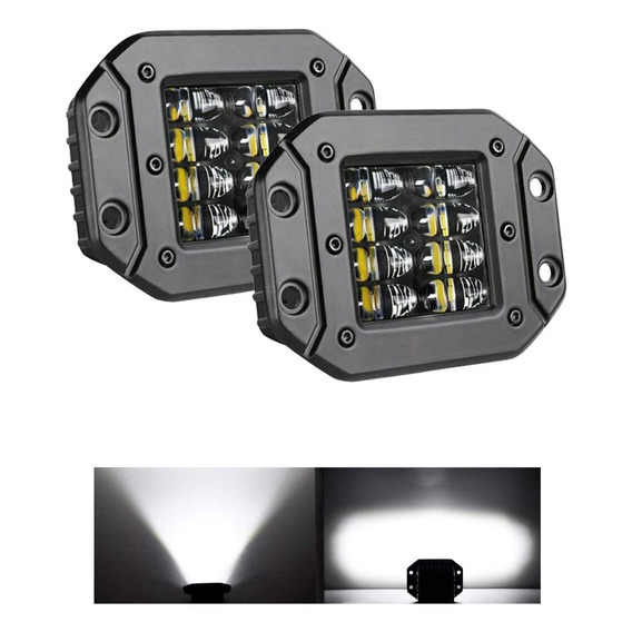 Faros Auxiliares Led 80w Cuadrados De 6000k Para Auto, 2pcs