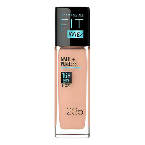 Base Líquida Maybelline Fit Me Matte + Poreless Fps 22 30ml Tono 235 Pure beige